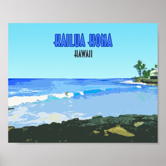Kailua Kona Big Island Hawaii Vintage Poster (Voorkant)