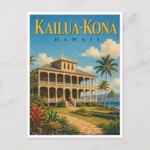 Kailua-Kona Hawaï Hulihee Palace GeoSaga Briefkaart