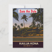 Kailua Kona, Hawaï, Reis Briefkaart, Save The Date (Voorkant)