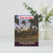 Kailua Kona, Hawaï, Reis Briefkaart, Save The Date (Staand voorkant)