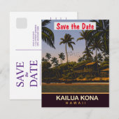 Kailua Kona, Hawaï, Reis Briefkaart, Save The Date (Voorkant / Achterkant)