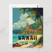  Kailua Kona Hawaii Beach Briefkaart (Voorkant / Achterkant)