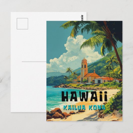 Kailua Kona Hawaii Beach Briefkaart (Voorkant / Achterkant)