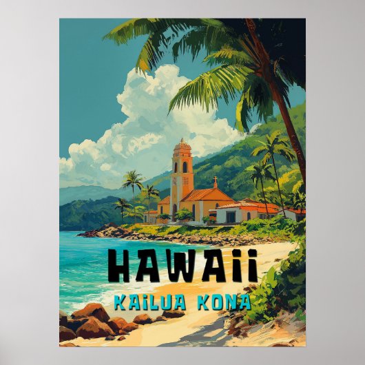  Kailua Kona Hawaii Beach Poster (Voorkant)