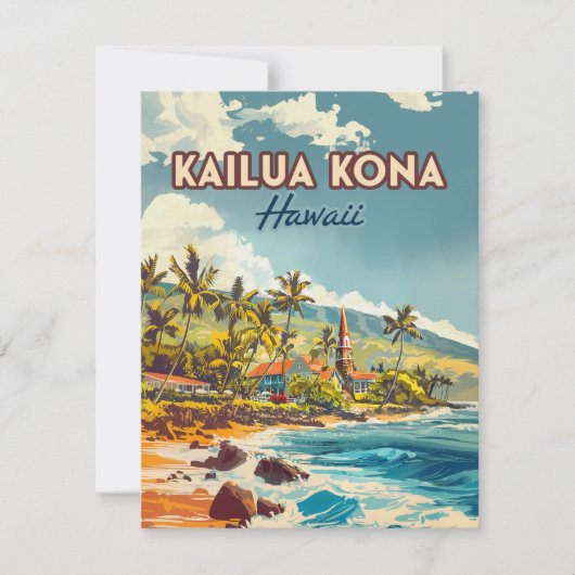 Kailua Kona Hawaii Big Island Beach  Kaart (Voorkant)