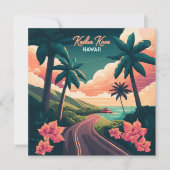 Kailua Kona Hawaii Big Island Sunset Retro (Voorkant)
