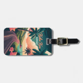 Kailua Kona Hawaii Big Island Sunset Retro Bagagelabel (Voorkant horizontaal)