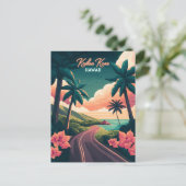 Kailua Kona Hawaii Big Island Sunset Retro Briefkaart (Staand voorkant)