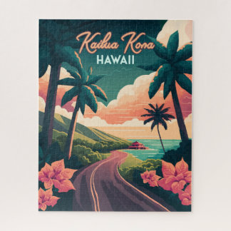 Kailua Kona Hawaii Big Island Sunset Retro Legpuzzel