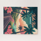 Kailua Kona Hawaii Big Island Sunset Retro Legpuzzel (Horizontaal)