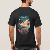 Kailua Kona Hawaii Big Island Sunset Retro T-shirt (Achterkant)