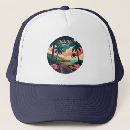 Kailua Kona Hawaii Big Island Sunset Retro Trucker Pet