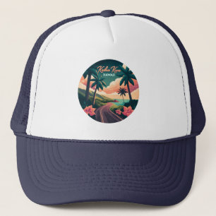 Kailua Kona Hawaii Big Island Sunset Retro Trucker Pet