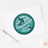 Kailua Kona Hawaii blauwgroen surfer logo stickers (Envelop)