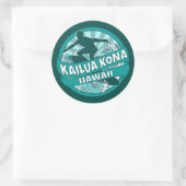 Kailua Kona Hawaii blauwgroen surfer logo stickers (Tas)