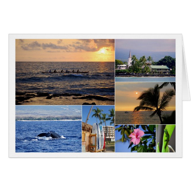 Kailua Kona Hawaii Collage Card (Voorkant Horizontaal)