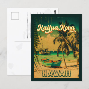 Kailua-Kona Hawaii Grote Eiland Vintage jaren 60 Briefkaart