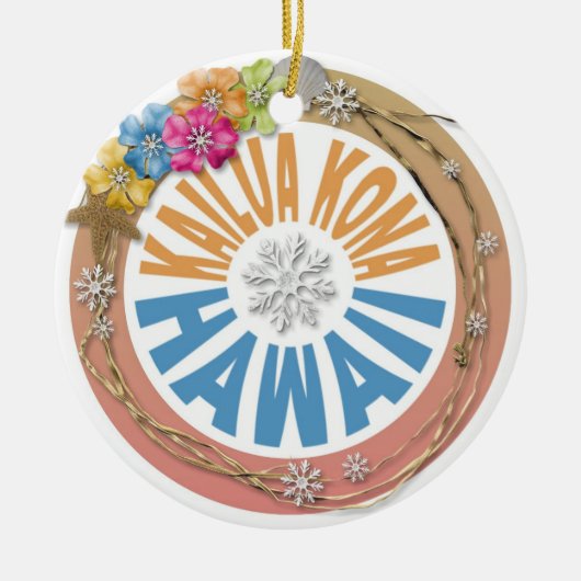 Kailua Kona Hawaii: hibiscus ornament (Voorkant)