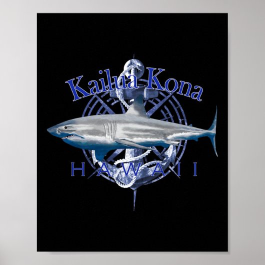 Kailua Kona Hawaii Nautical Sailing Boating  Poster (Voorkant)