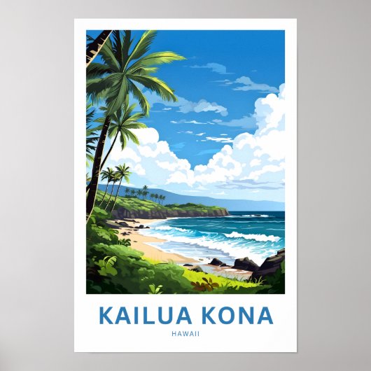 Kailua Kona Hawaii Reisprint Poster (Voorkant)