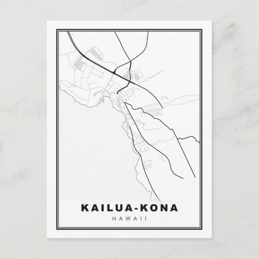 Kailua-Kona-kaart Briefkaart (Voorkant)