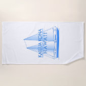 Kailua Kona Kustal Nautical Sailor Strandlaken (Voorkant)
