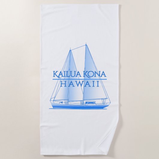 Kailua Kona Kustal Nautical Sailor Strandlaken (Voorkant)