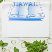 Kailua Kona Kustal Nautical Sailor Theedoek (Gevouwen)