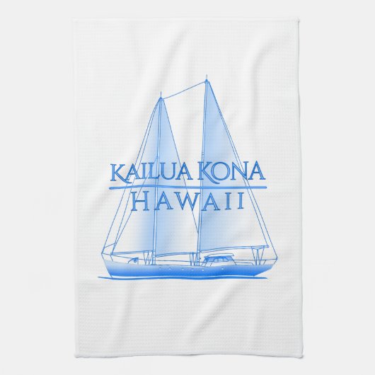 Kailua Kona Kustal Nautical Sailor Theedoek (Verticaal)
