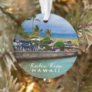 Kailua Kona Pier Hawaii 2 Foto en tekst Ornament