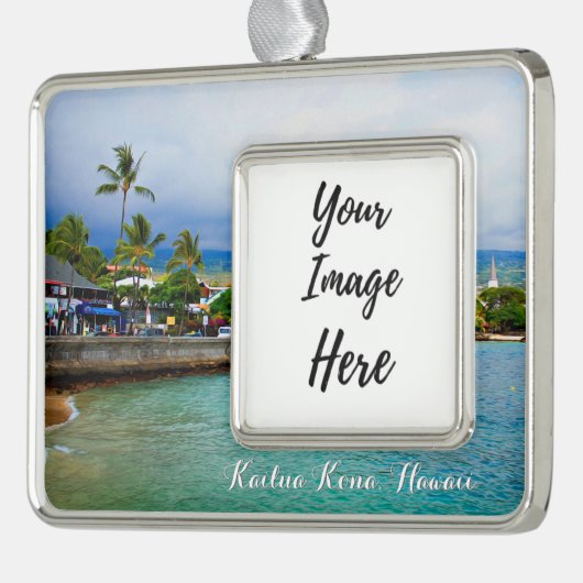 Kailua Kona Pier, Hawaii Island Photography Verzilverd Omlijst Ornament (Links)