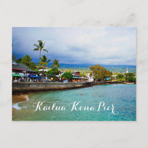 Kailua Kona Pier Hawaii Oil Paint Digital Art Briefkaart