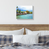 Kailua Kona Pier Hawaii Oil Paint Digital Art Canvas Afdruk (Insitu (Slaapkamer))