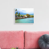 Kailua Kona Pier Hawaii Oil Paint Digital Art Canvas Afdruk (Insitu (Woonkamer))