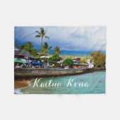 Kailua Kona Pier Hawaii Oil Paint Digital Art Fleece Deken (Voorkant (Horizontaal))