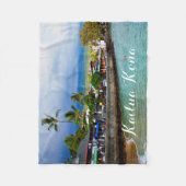 Kailua Kona Pier Hawaii Oil Paint Digital Art Fleece Deken (Voorkant)