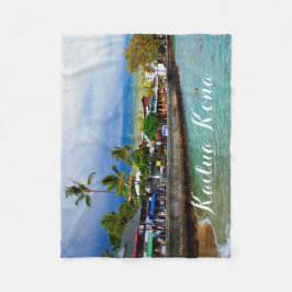 Kailua Kona Pier Hawaii Oil Paint Digital Art Fleece Deken