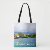 Kailua Kona Pier Hawaii Oil Paint Digital Art Tote Bag (Voorkant)