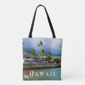 Kailua Kona Pier Hawaii Oil Paint Digital Art Tote Bag (Achterkant)