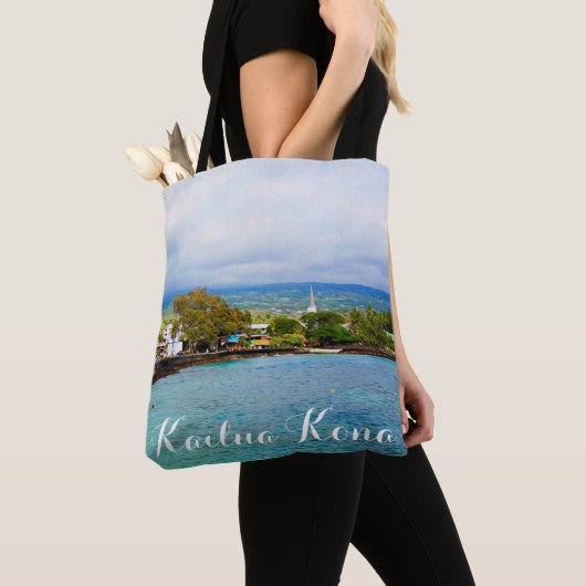 Kailua Kona Pier Hawaii Oil Paint Digital Art Tote Bag (Dichtbij)