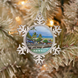 Kailua Kona Pier Hawaii Tropisch Tin Sneeuwvlok Ornament