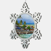 Kailua Kona Pier Hawaii Tropisch Tin Sneeuwvlok Ornament (Rechts)
