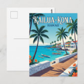 Kailua-Kona Town Hawaï Briefkaart (Voorkant / Achterkant)