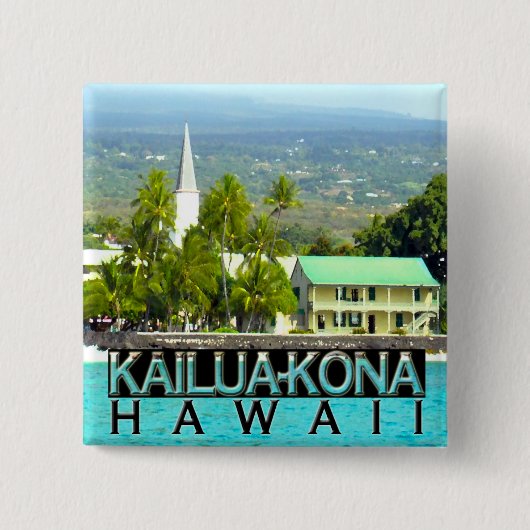 Kailua-Kona Vierkante Button 5,1 Cm (Voorkant)