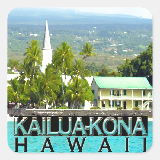 Kailua-Kona Vierkante Sticker (Voorkant)