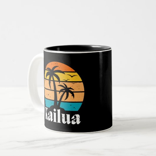 Kailua Retro Tweekleurige Koffiemok (Voorkant links)