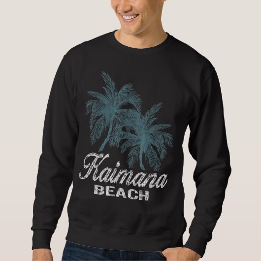 Kaimana Beach Hawaï Twee grote palmen Trui (Voorkant)