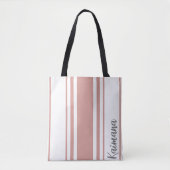 Kaimana Minimalist Strepen Monogram Tote Bag (Voorkant)