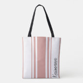 Kaimana Minimalist Strepen Monogram Tote Bag (Achterkant)
