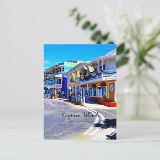 Kaimaneilanden Kleurrijke Winkels  Briefkaart (Staand voorkant)